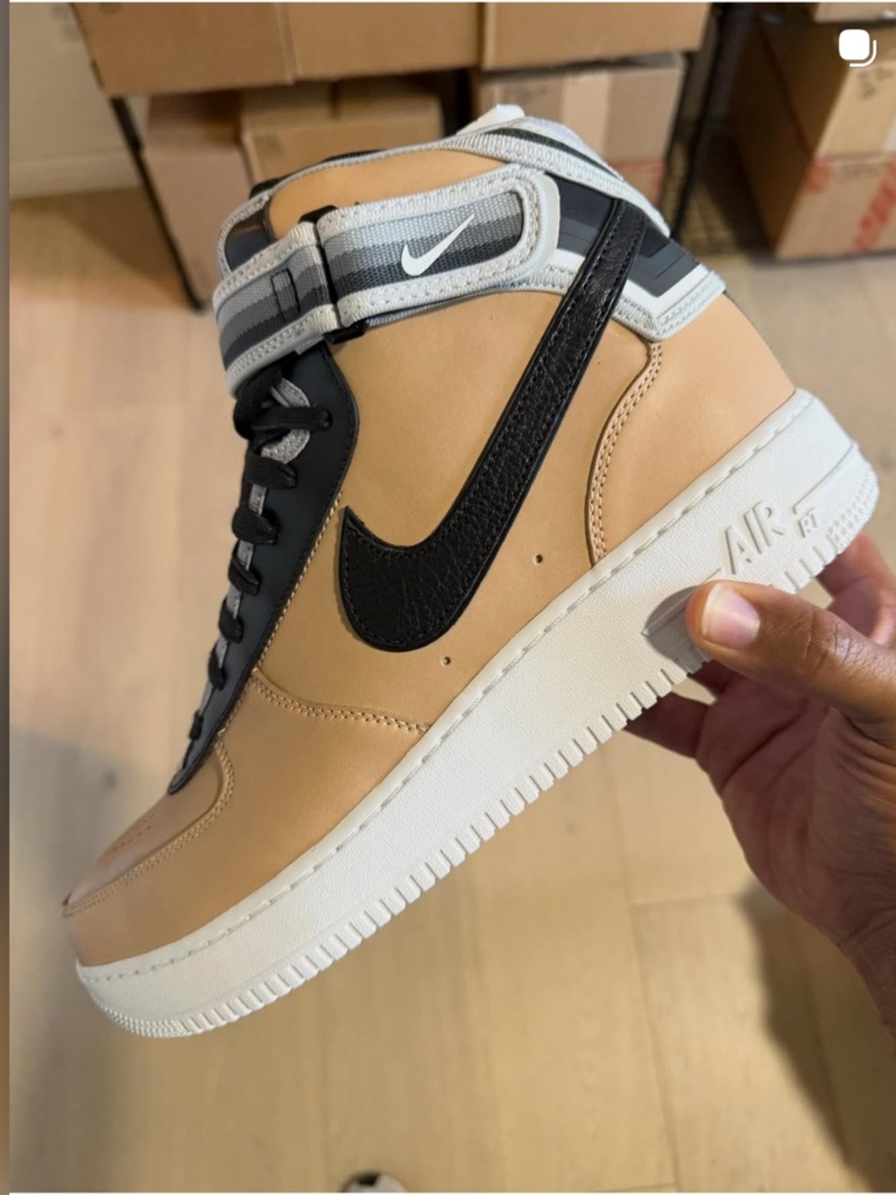 Nike Air Force 1 Mid Tisci Tan Black 677130-200 Men's Size 13 - Super Rare - NEW